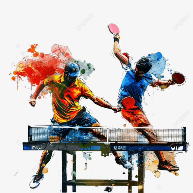 乒乓球运动员 乒乓球运动员 动作 涂鸦