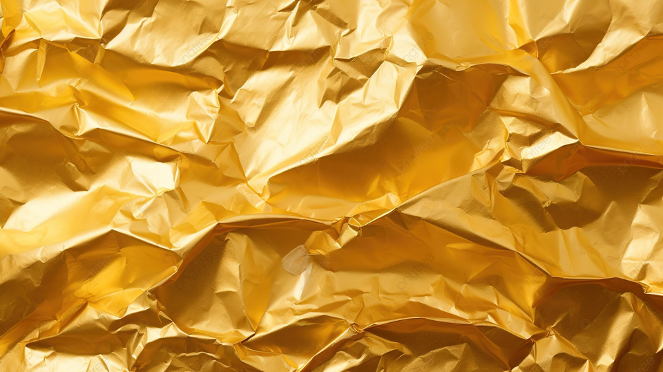 皱巴巴的金箔闪闪发光的质感