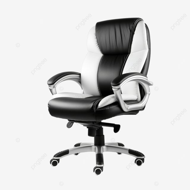 孤立的黑色和白色办公椅