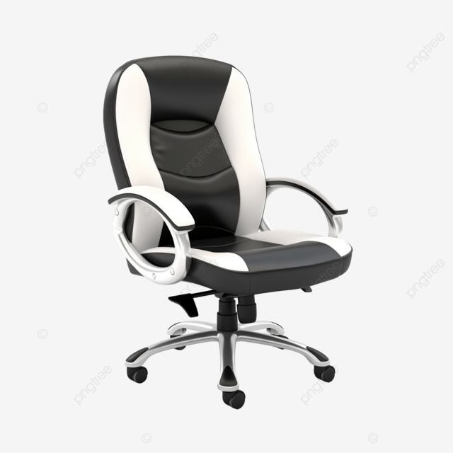 孤立的黑色和白色办公椅