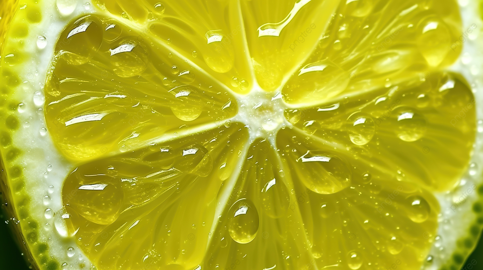 特写柠檬片的清爽宏观纹理