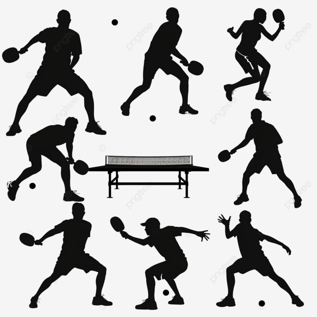 剪影 乒乓球运动员 乒乓球运动员 动作