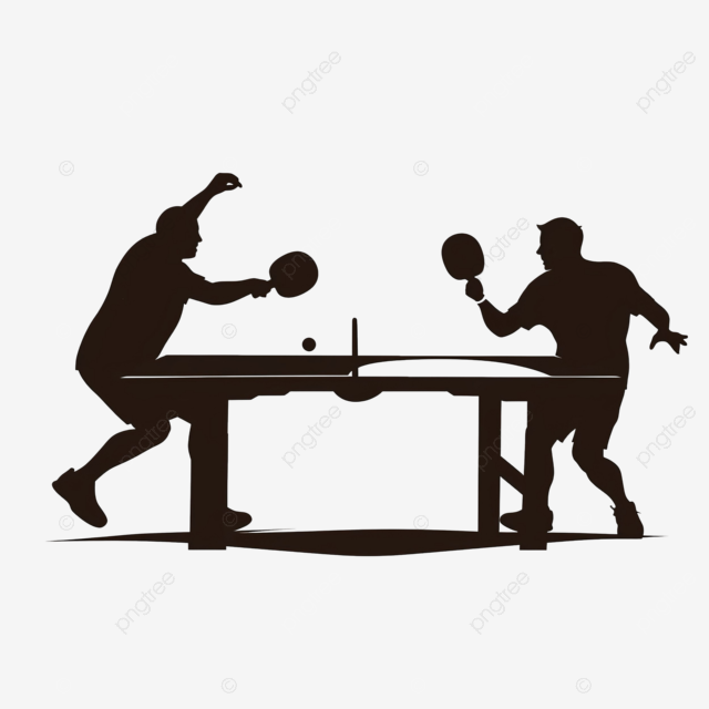 剪影 乒乓球运动员 乒乓球运动员 动作