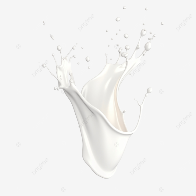 牛奶喷射乳白色飞溅现实液体白色飞溅在孤立的背景 3D 插图