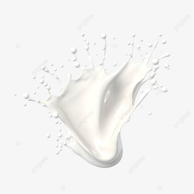 牛奶喷射乳白色飞溅现实液体白色飞溅在孤立的背景 3D 插图