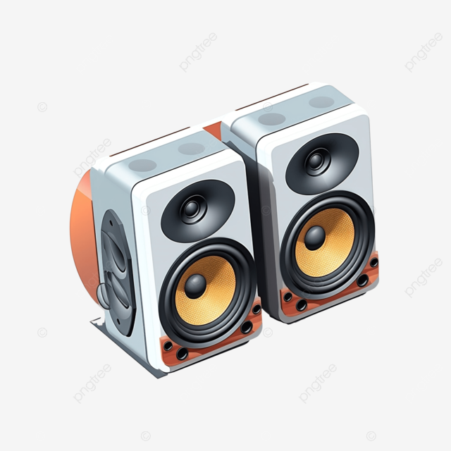 带放大器的3D等距音箱扬声器png