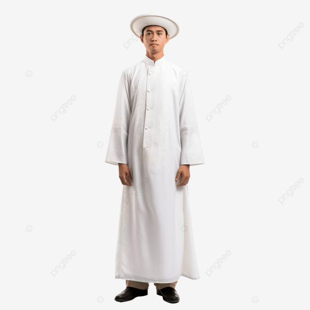 穿着奥黛越南民族服装的男人