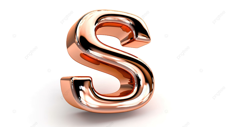 白色背景上小写的 3D 渲染玫瑰金字体，带有闪闪发光的镀铬饰面