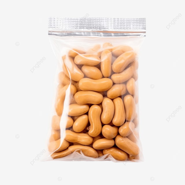 坚果包装袋中的花生花生豆