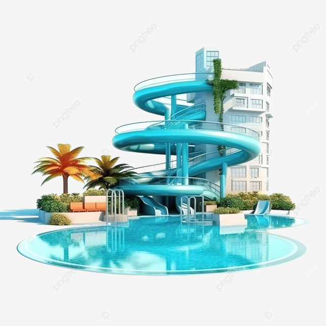 3d 插图酒店游泳池