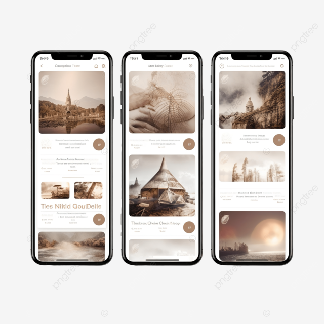 包含七页的 Instagram 轮播或幻灯片页面界面模型