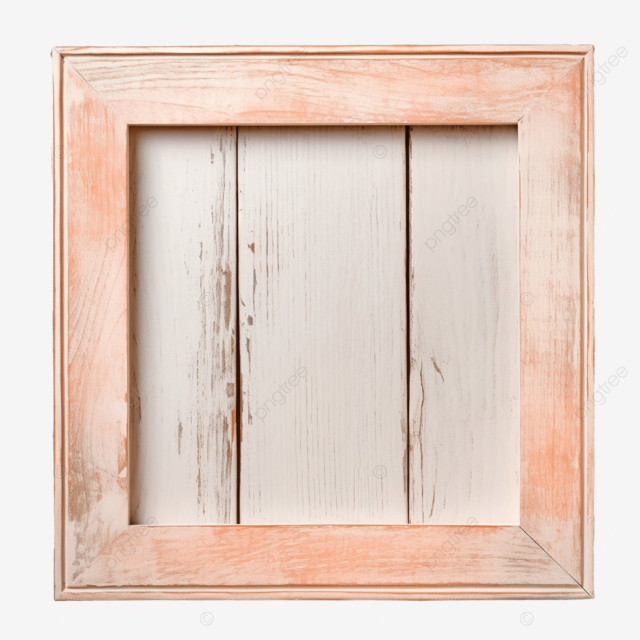 桃色装饰风化方形木照片画画框png文件