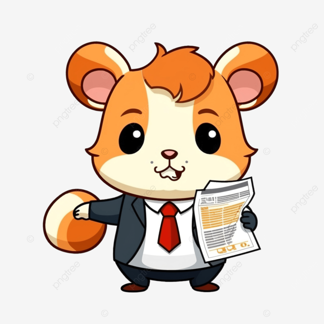 可爱的仓鼠新闻主播卡通