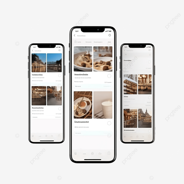 包含九页的 instagram 轮播或幻灯片页面界面模型