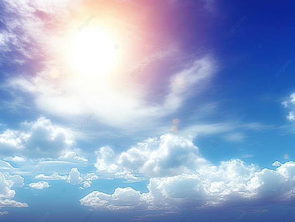 太阳穿过云层和太阳