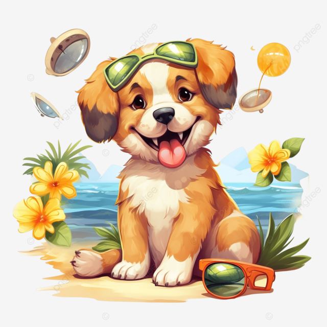 summer dog happy png 插图