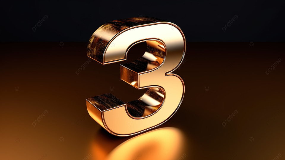 3D 渲染的深金色风格的豪华海报，具有现代设计和三位数字