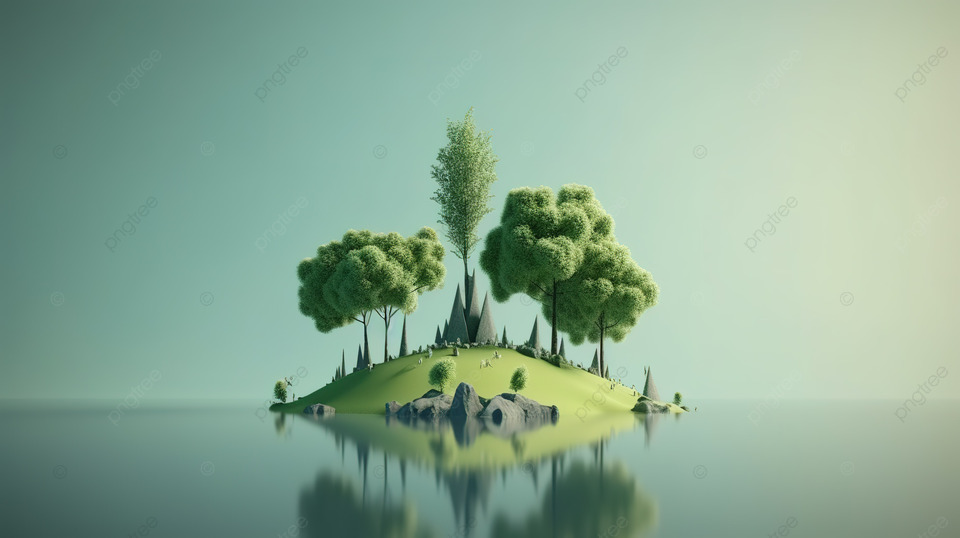 世界环境日的 3D 渲染插图，带有消息文本空间