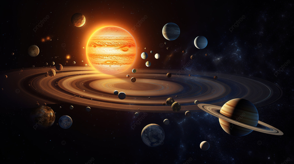 与行星和太阳的太阳系