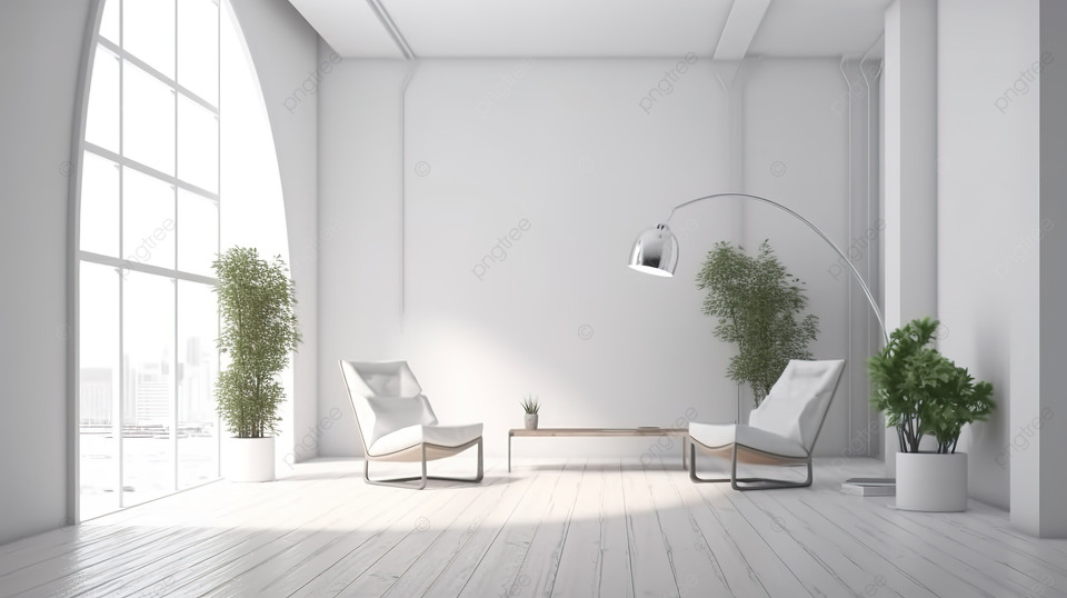 3D 渲染室内空间中的休闲角落