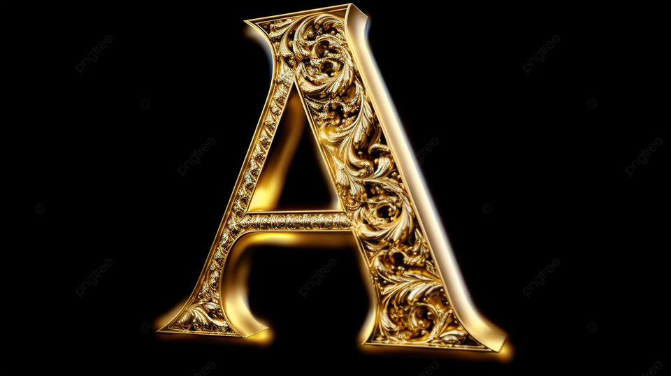 黑色背景上闪闪发光的金色英文字母，用草书书写，范围从 aa 到 zz 3D 视觉效果