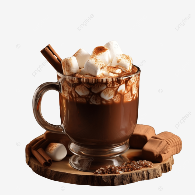 冬季温暖甜饮料巧克力与棉花糖与圣诞假期装饰