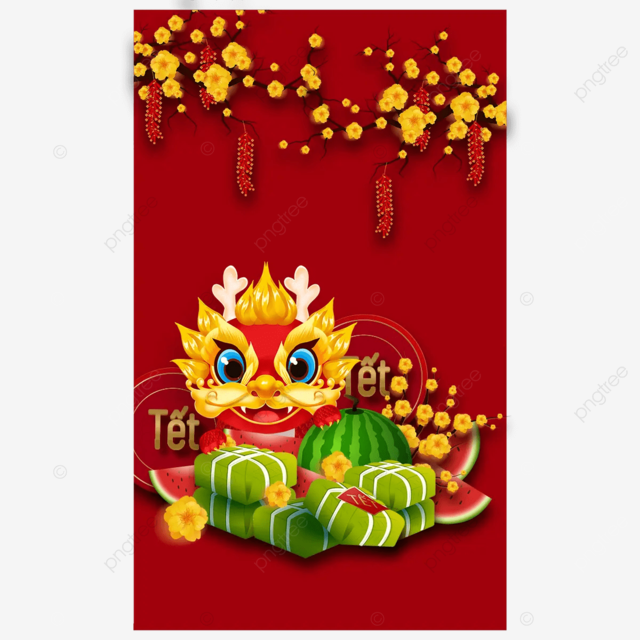 越南春节 龙年 杏花 西瓜 粽子 越南传统节日 红包