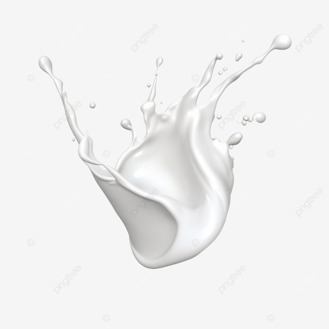 牛奶喷射乳白色飞溅矢量逼真的液体白色飞溅在孤立背景 3D 插图