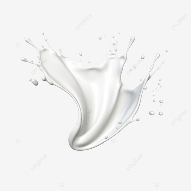 牛奶喷射乳白色飞溅矢量逼真的液体白色飞溅在孤立背景 3D 插图