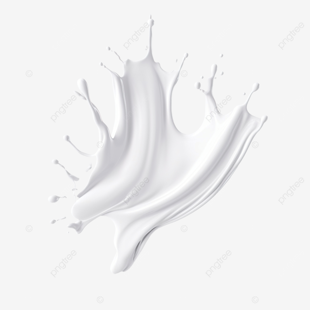 牛奶喷射乳白色飞溅矢量逼真的液体白色飞溅在孤立背景 3D 插图