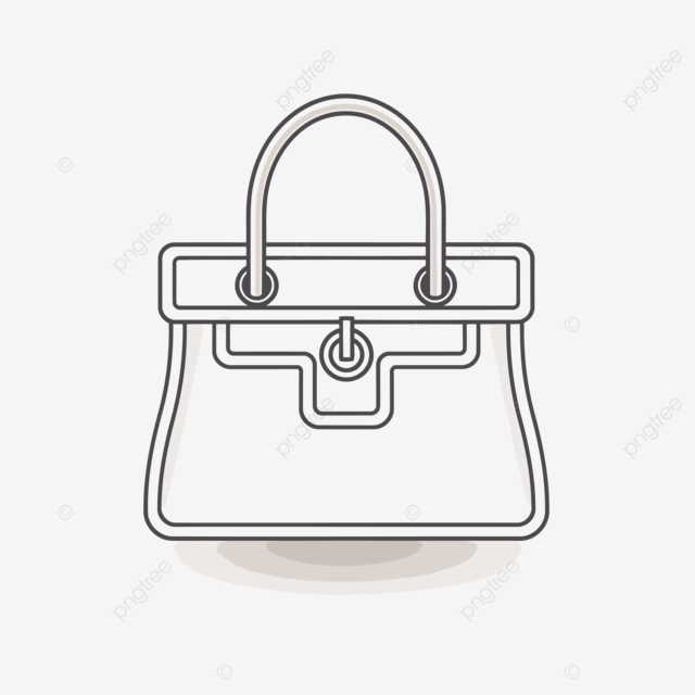 优雅的手提包图标线条画插图矢量