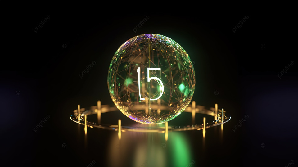 上面有数字 15 的发光球体