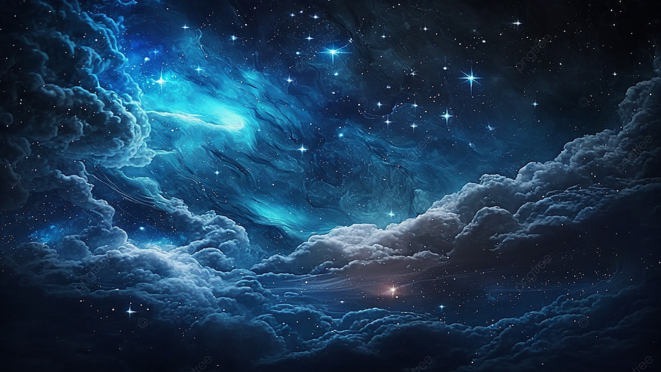 星空蓝色卡通背景