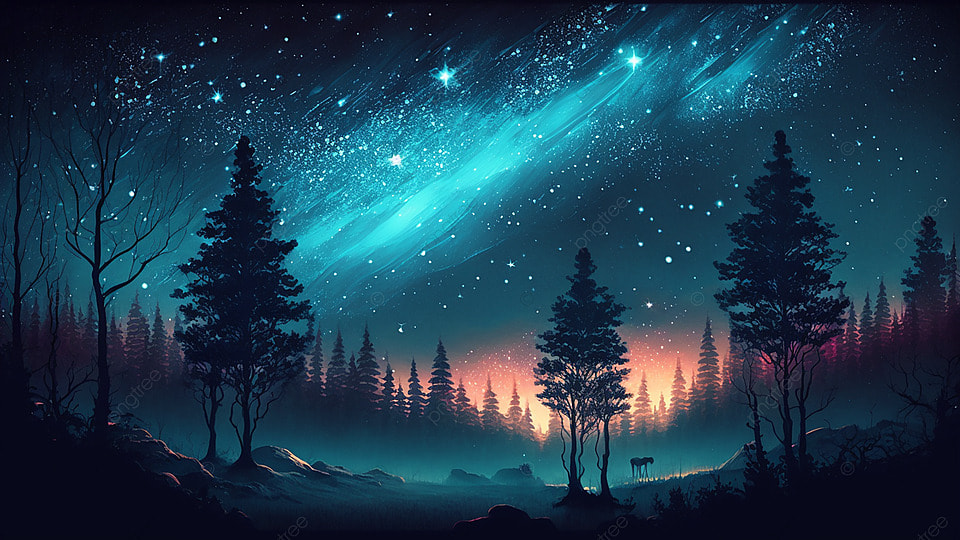 夜晚星空梦幻天空背景