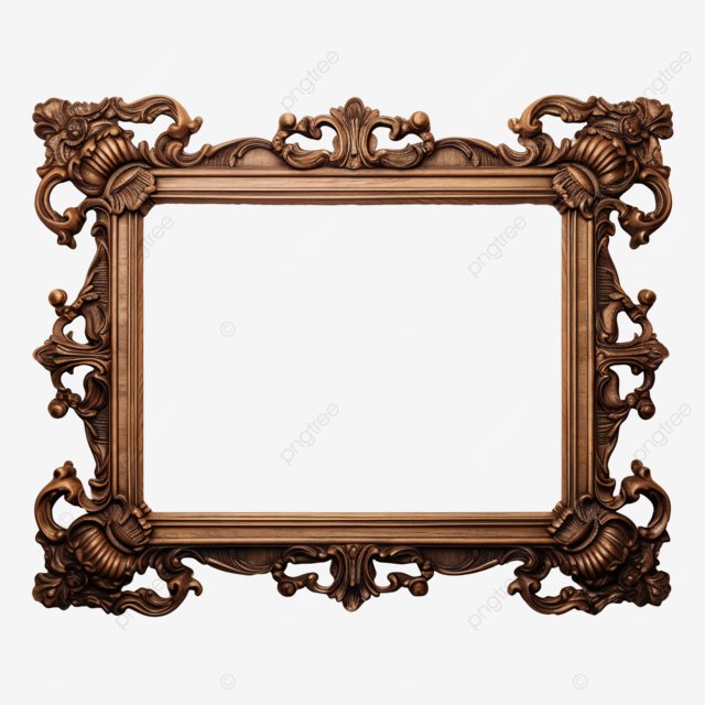 木雕欧式简约植物纹复古风格画框边框相框装饰图案