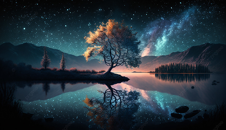 星空树夜晚背景