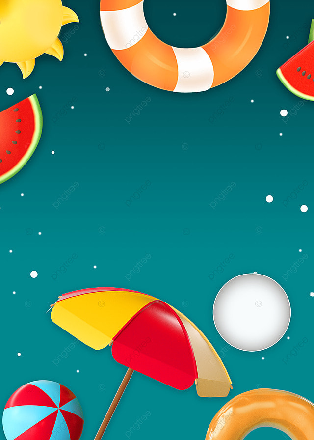 夏天太阳伞游泳圈