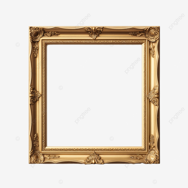 金色欧式花纹植物复古画框相框边框装饰图案