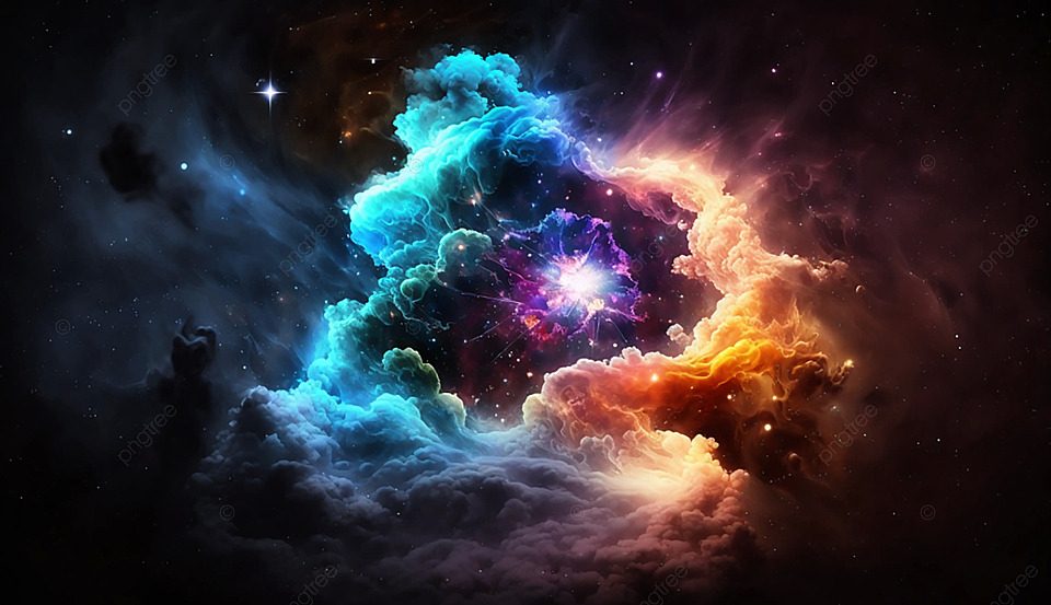光效星云彩色眩光背景