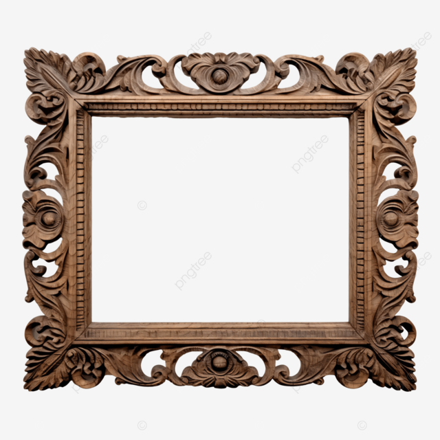 木头雕花欧式花纹复古风格相框画框边框装饰图案