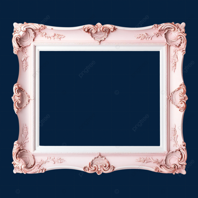 白色欧式复古简约雕花图案植物相框画框边框装饰图案