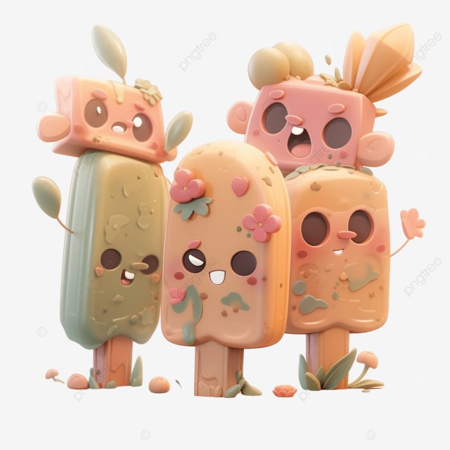 冰棒 3d 插图