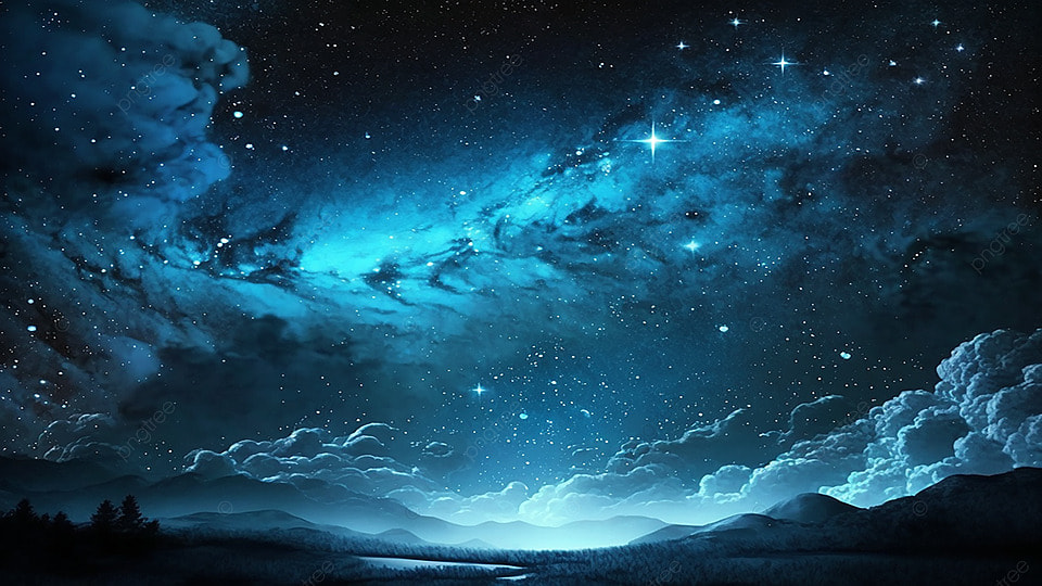 星空蓝色卡通背景
