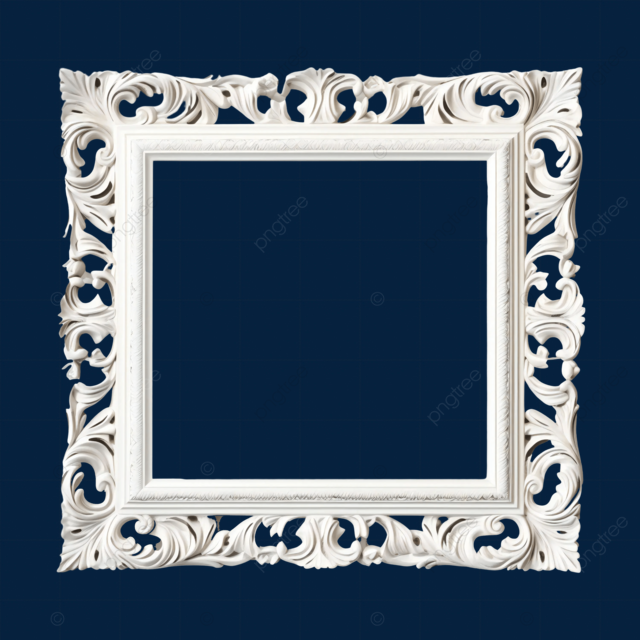 白色欧式植物花纹雕花相框边框画框装饰图案
