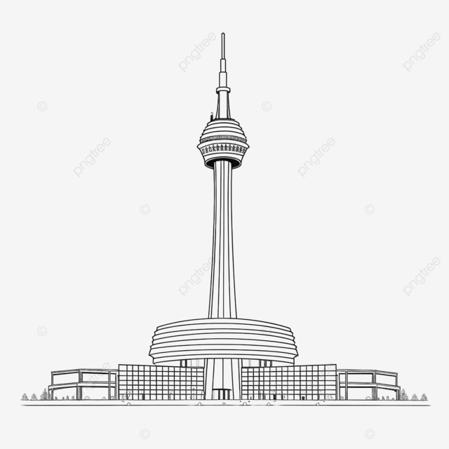 东京天空树地标前立面图轮廓简图