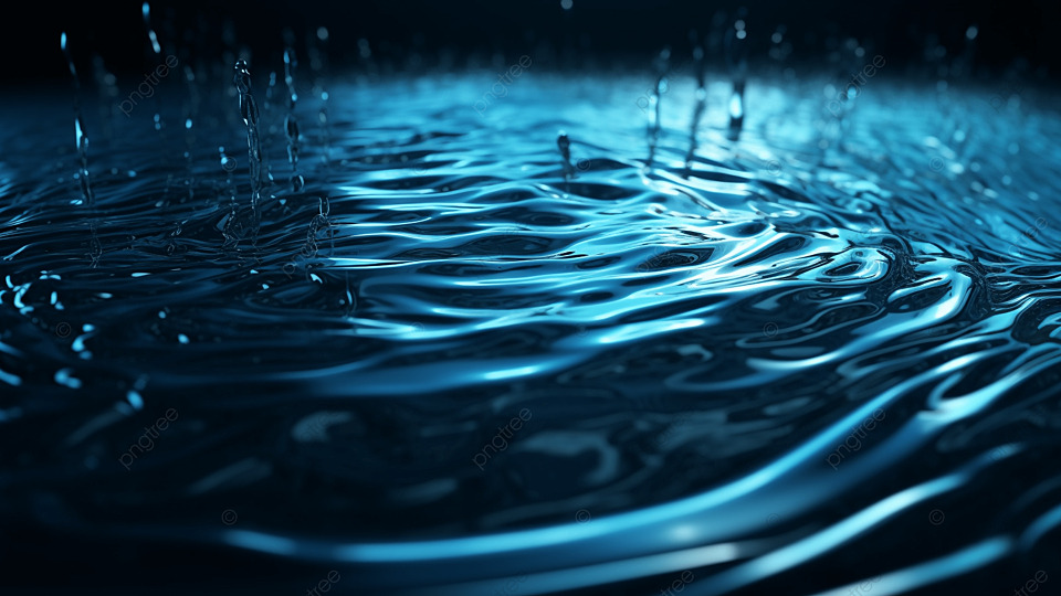 水波纹雨水蓝色背景