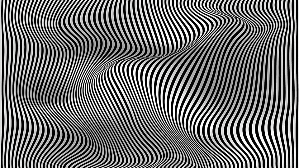 错觉线条动荡水波纹路黑白背景
