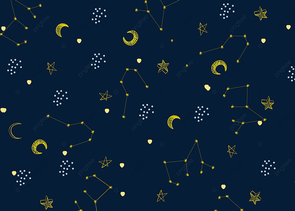 星星月亮流星蓝色星空奇幻可爱卡通背景