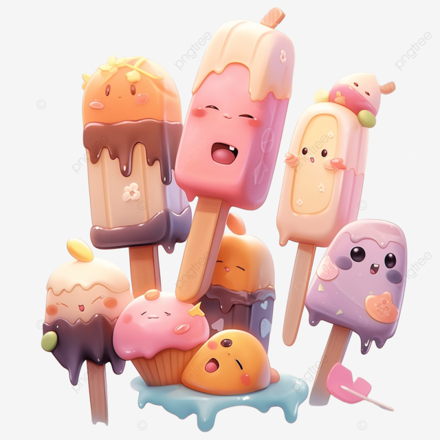 冰棒 3d 插图