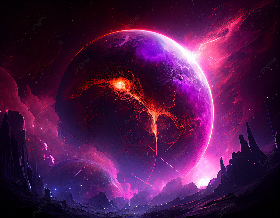 奇幻星空魔法卡通风格宇宙星球背景
